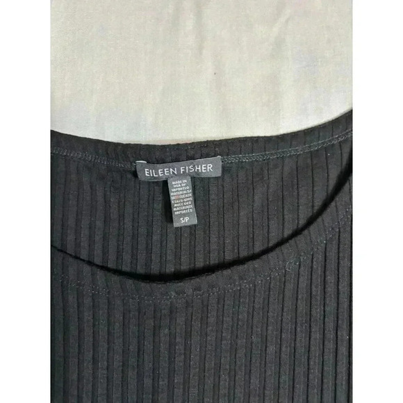 Eileen Fisher Black Size Small Ribbed Stretch Tank Top Dress Minimalist - Picture 3 of 5